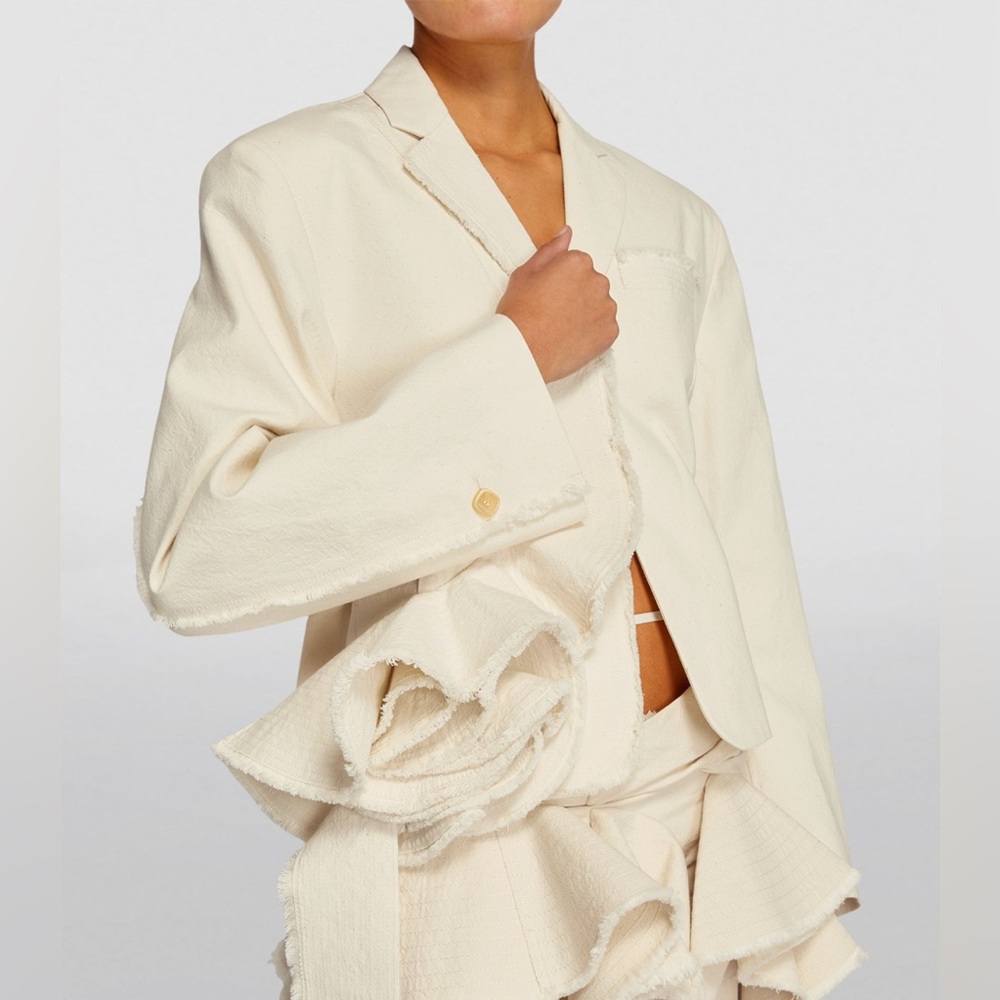 Jacquemus Off-White Blazer with Textured Layers